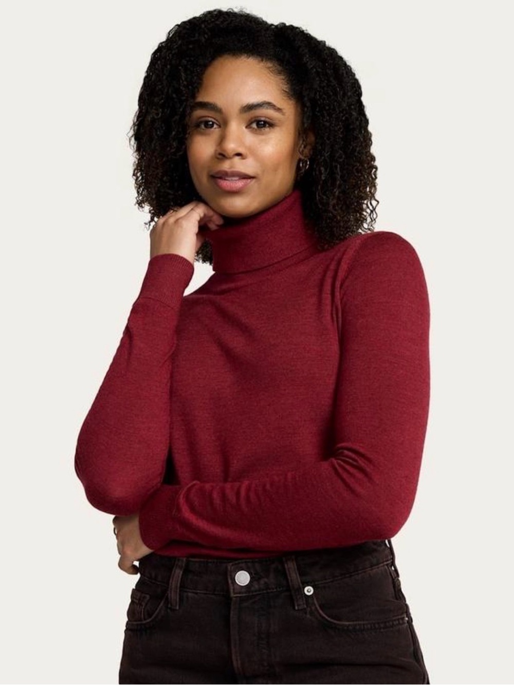 Pendleton 100% Merino Wool Timeless Turtleneck Knit Sweater Maroon L
